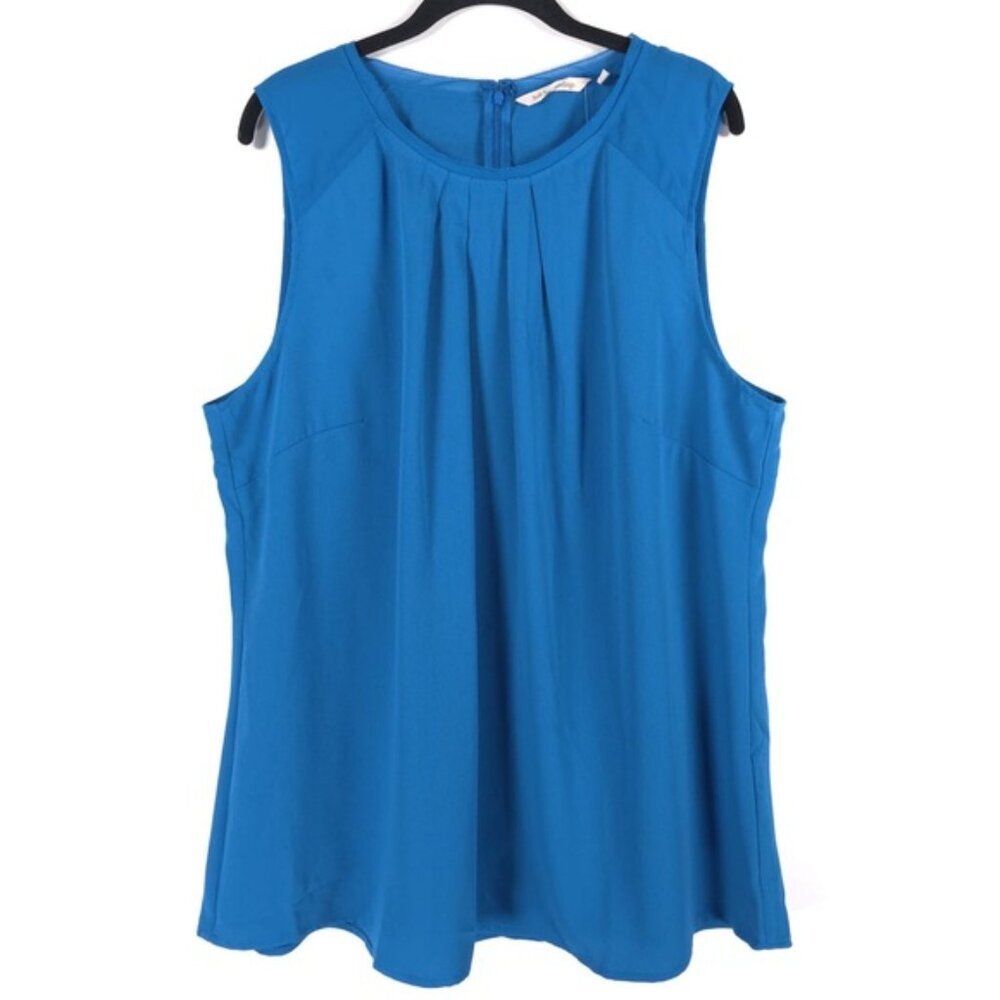 NWT Soft Surroundings Pleated Sleeveless Sheer Tunic Top Style 5FR13 Size‎ 1X